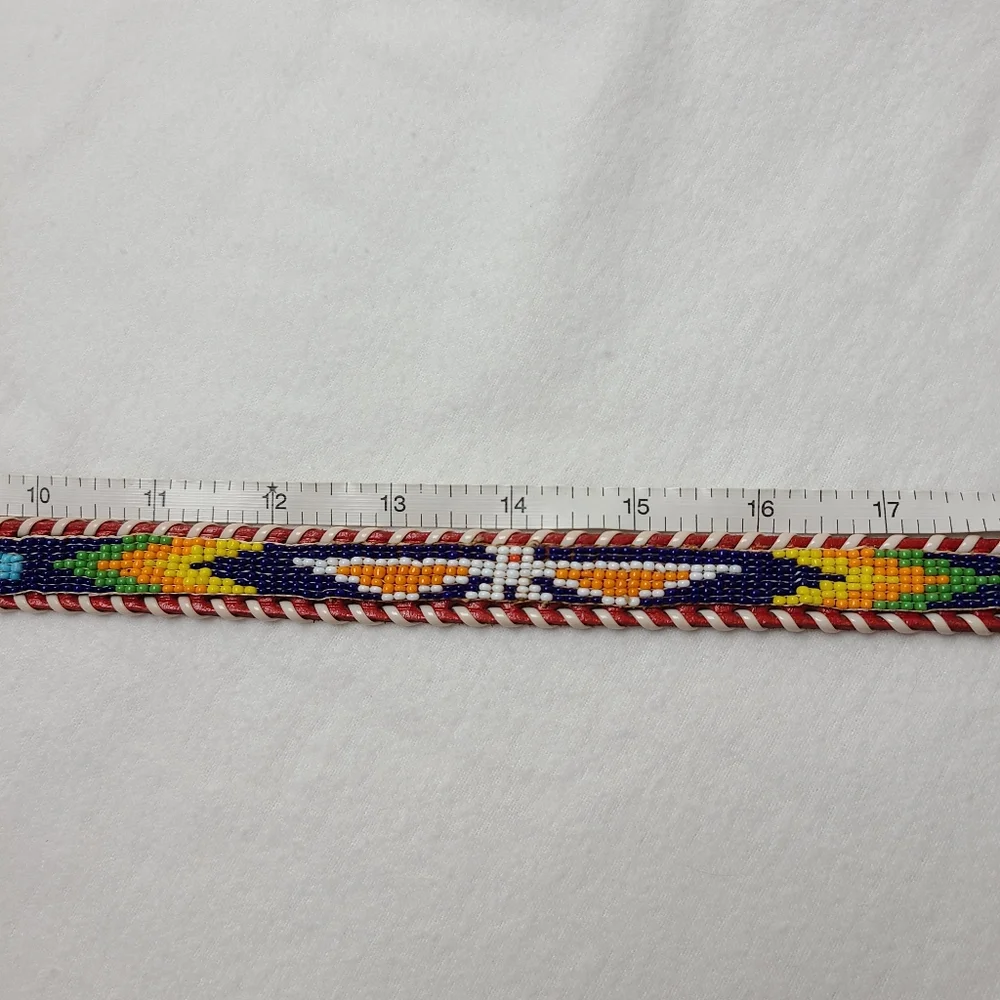 Beaded Belt Santa Fe tourist belt 1980s vtg 30